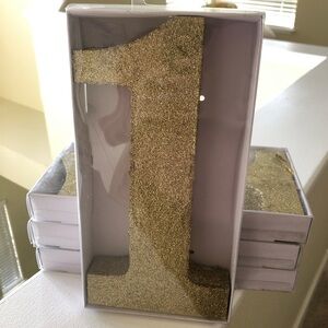 Party City Gold Glitter Number 1 Decoration
